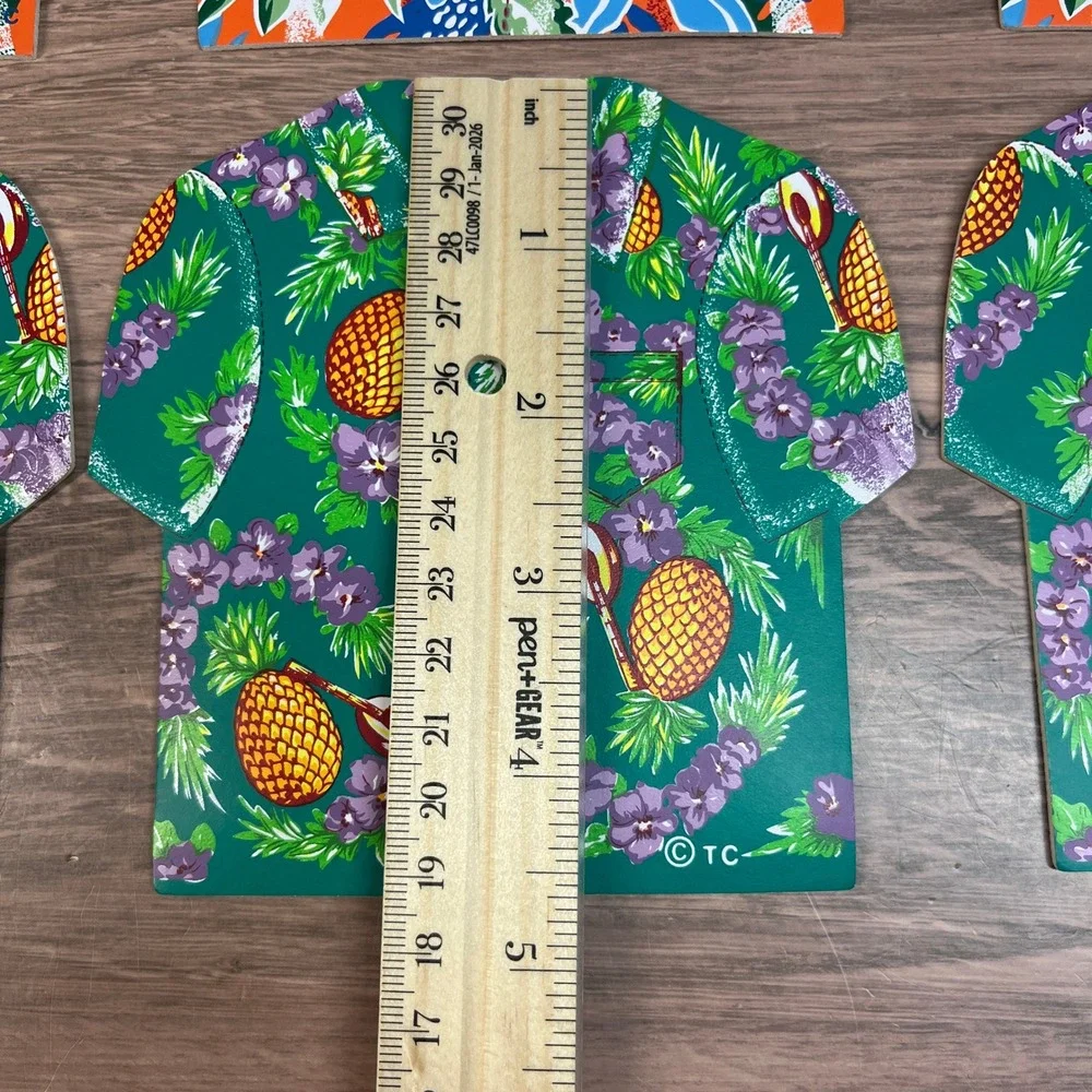 Paradise Cove Hawaiian Shirt Vinyl Placemats & Coasters Set 8pc Tropical